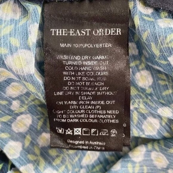 THE EAST ORDER FLORAL CINCHED LACE UP OFF THE SHOULDER SHEER CROPPED TOP - Picture 8 of 8